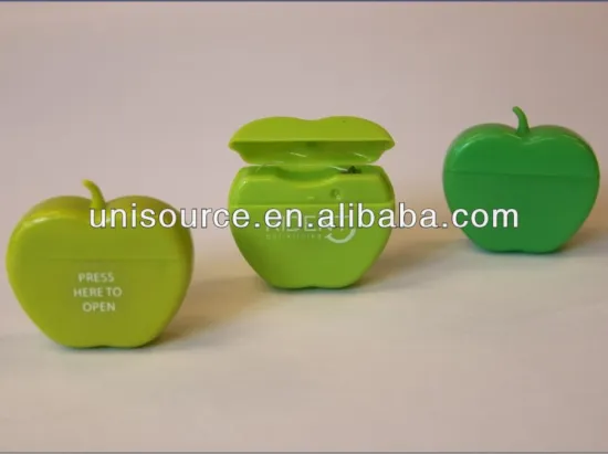Unique apple shape dental floss, apple case nylon dental floss, different color and design of dental clean floss
