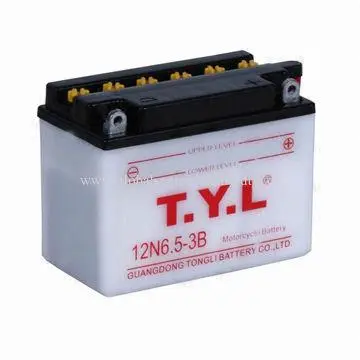 Conventional battery with 12V/6.5Ah, acid bottle attached