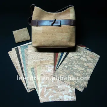 Cork Fabric with natural cork veneer and PU backing for bag, wallet, sofa