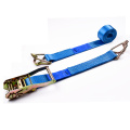 2" 5 Ton 50mm Iron Handle Ratchet Buckle Tie Down Blue Straps With 2 Inch Swan Hooks