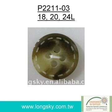 (#P2211-03-4HS) kid's clothing rod resin polyester fancy shirt button engraved