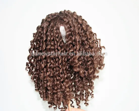 Top Selling Brown Color Curly Synthetic Hair Doll Wigs