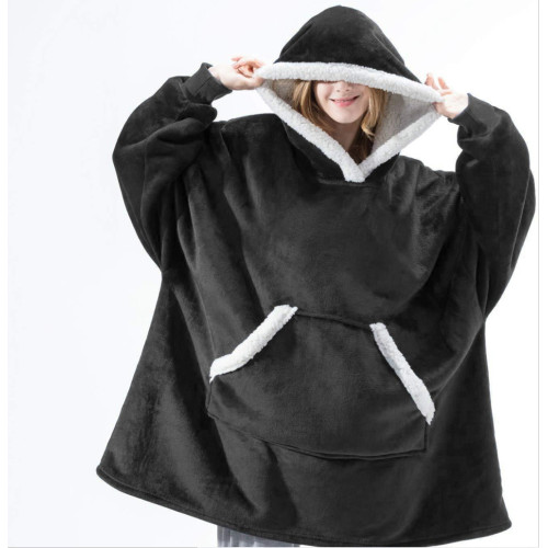 High quality warm TV poncho fleece hoodie blanket