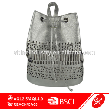 Fashion Silver PU Customized Cutting Backpack