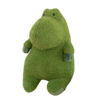 Preciosos juguetes de peluche de lujoso dinosaurio verde gordo