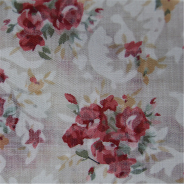 Light And Transparent CVC Flower Printed Fabric