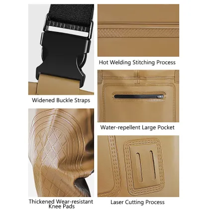 Custom Thickened PVC Fishing Waders Waterproof Thigh High Boot Waders for Fly Fishing