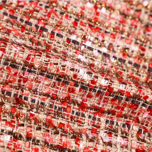 Hot Red Cotton Brocade Fabric