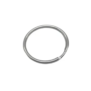 Rust-Proof Split Key Rings with Round Edge - Stainless Steel DIY Keyrings