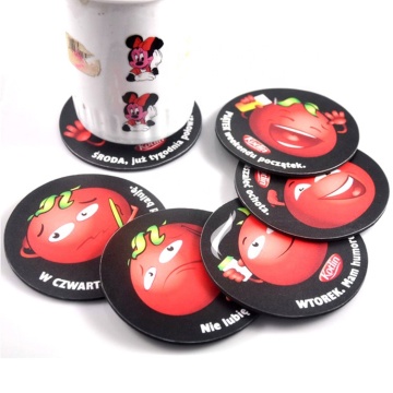 Bentuk bulat gaya Amerika laminasi kardus gabus coaster