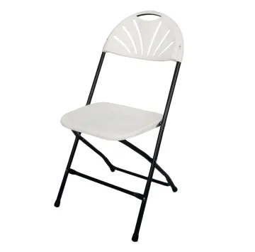 Wedding Garden Chairs: Indoor & Outdoor White Fan-Back Folding Chairs for Events
