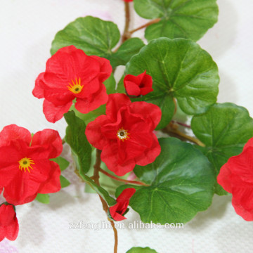 beautiful 170cm high quality artificial flower vine wholesale artificial geranuim flower garland for wedding wall decoration