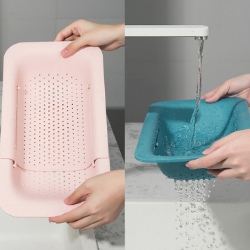 Practical Plastic Draining Basket: Household Fruit Tray & Vegetable Storage Organizer