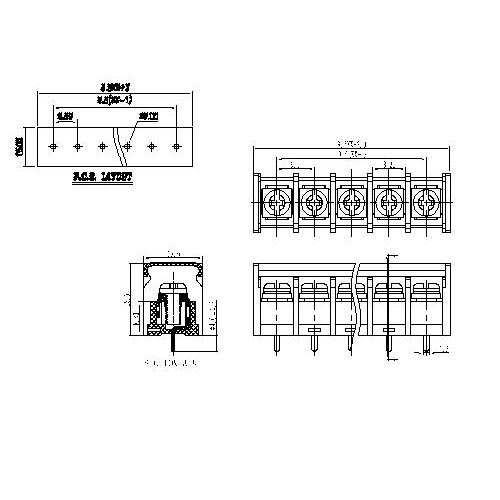 AT848-9.5XXX-C Barrier Terminal Block Pitch9.5mm 