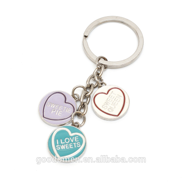 Wholesale Heart Shape metal color filled Keyring