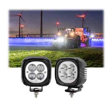 4 Inch Blue LED Work Light for Boom Spraying - Emark 40W Square Agricultural Sprayer Light