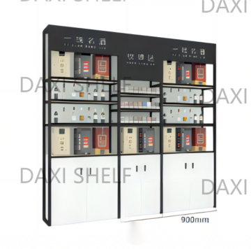 Duty-free shop premium liquor and tobacco display rack