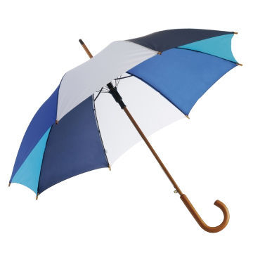 Straight Umbrella with Automatic Open Function, Made of Polyester Fabric and Black Metal Frame