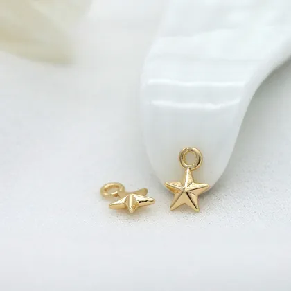 Fashion Design 14K Gold Plated Small Star Charm for Jewelry Making