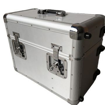 Hochwertige 12 -Zoll -LP Rolling Aluminium -Hülle - Silber Vinyl Record Collection Trolley