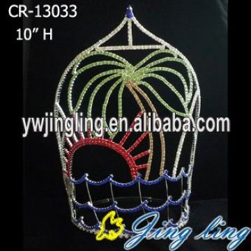 Corona de tiara redonda de verano Beach Coconut Tree