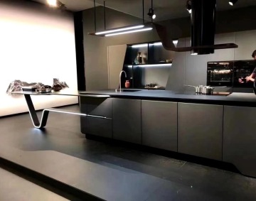 Blue High Gloss Lacquer L Shape Modular Kitchen Cabinet Designs