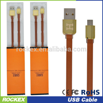 High quality 2.4A leather USB Data cable with perfume smell leather flat usb cable Perfume usb data charging cable