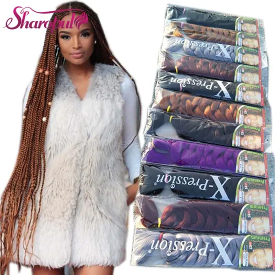 Crochet Box Braid Ombre Braiding Hair Extension Synthetic African Extention Jumbo Raw Material Fiber Hair Weave