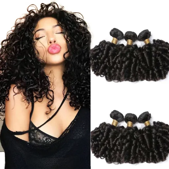 SPARK Brazilian Bouncy Curly Human Hair Bundles 1B/4/30 Ombre Medium Ratio Remy Human Hair Extensions Curly Hair Weave Bundles