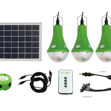 7.5W WisdomSolar CE Indoor 3W LED Solar Bulb - 3 Energy Saving Lamps