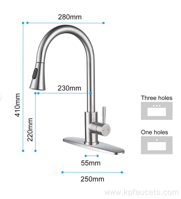 2022 New arrival brush nickel pull down kitchen sink faucet kitchen faucet mixer tap