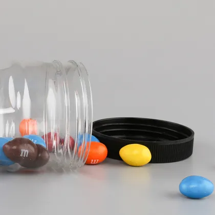 Wholesale Clear Plastic M&M Chocolate Bottles with Lids in 250ml and 400ml Sizes