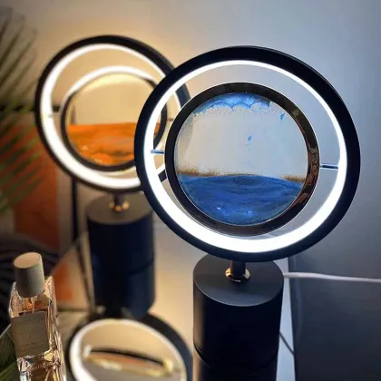 Moving Sand Art Table Lamp - Luxury Glass Home Decoration Lighting