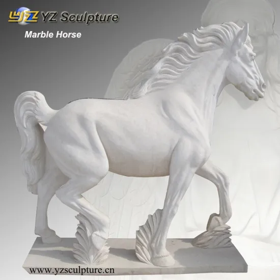 White Stone Horse Sculpture ANM-B023