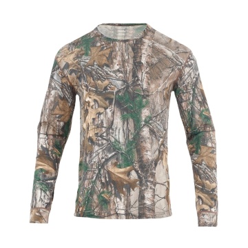 High-Quality Merino Wool Men's Custom Camouflage Hunting Crew Neck T-Shirt - New Arrival