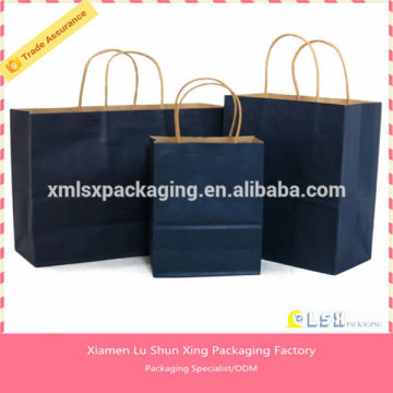 Colorful custom twisted handles brand craft paper bag for shopping and packaging ,custom paper bag