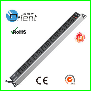 12 ways C19 PDU with curren display and power indicator light