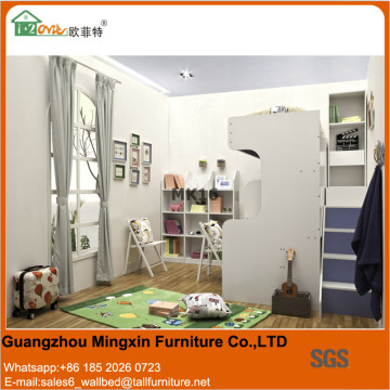 Horizontal wall beds kids cabinet folding beds bunk study bed with desk