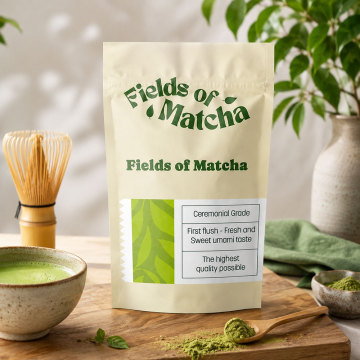 Busta in polvere di tè matcha ecologica personalizzata