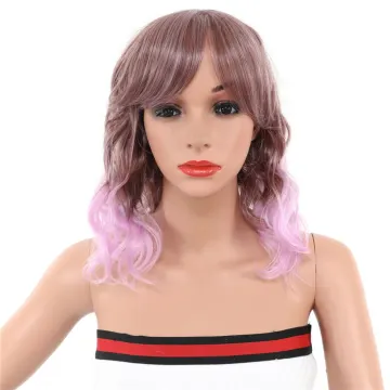 MYZYR own brand wig  high-quality heat-resistant synthetic wig 16 inches, fluffy wavy bangs wig, synthetic wig supplier
