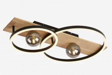LED Circle Ring Flush Mount Glass Ceiling Light