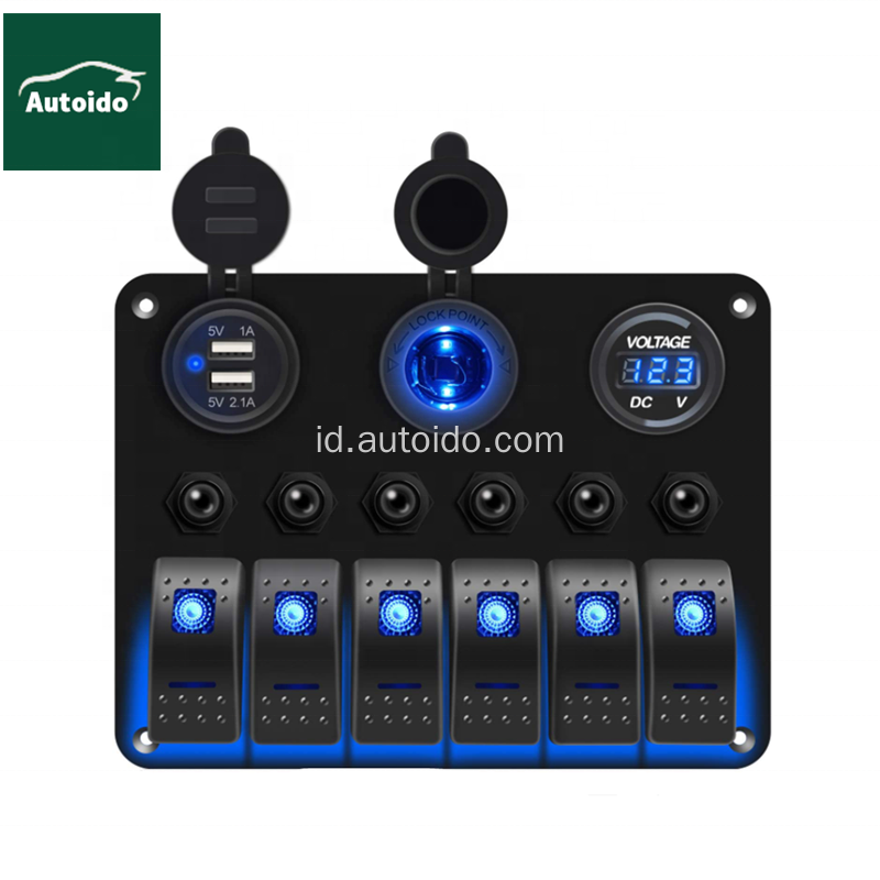 Panel Sakelar Rocker Led Blue LED Asli