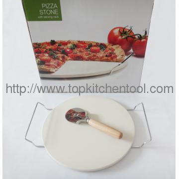 pizza stone with serving rack