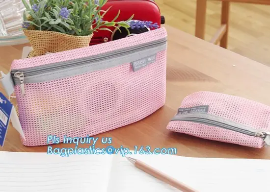 document bag with various sizes&colors, Office school supplies clear PVC mesh zipper file, mesh document bag zipper file folder