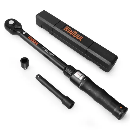 Vcantiger 3/8'' 1/2'' DR 210N.m Torque Wrench Set with 76-Tooth Ratchet