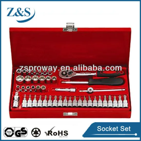 46PCS 1/4"DR.SOCKET SET, IRON BOX PACKING, CR-V HIGH QUALITY DURABLE USE