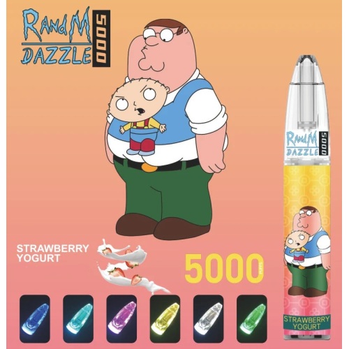 Randm Dazzle 5000 puffs uppladdningsbart ljus glödande engångsvap