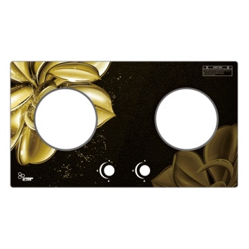 High-Temperature Safety Custom 2 Burner Gas Cooker Stove with Tempered Glass Panels