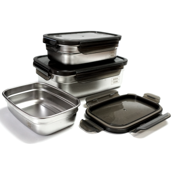 300ML 600ML 1200ML Stackable Stainless Steel Lunch Box