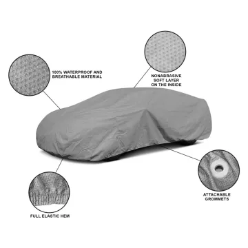 Universal full body protect silver plastic car cover